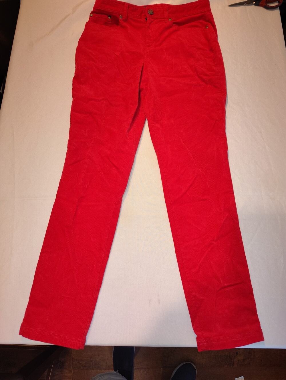 Brooks Brothers Red Pants Womens Size 8 Corduroy Stretch Classic Straight Pocket